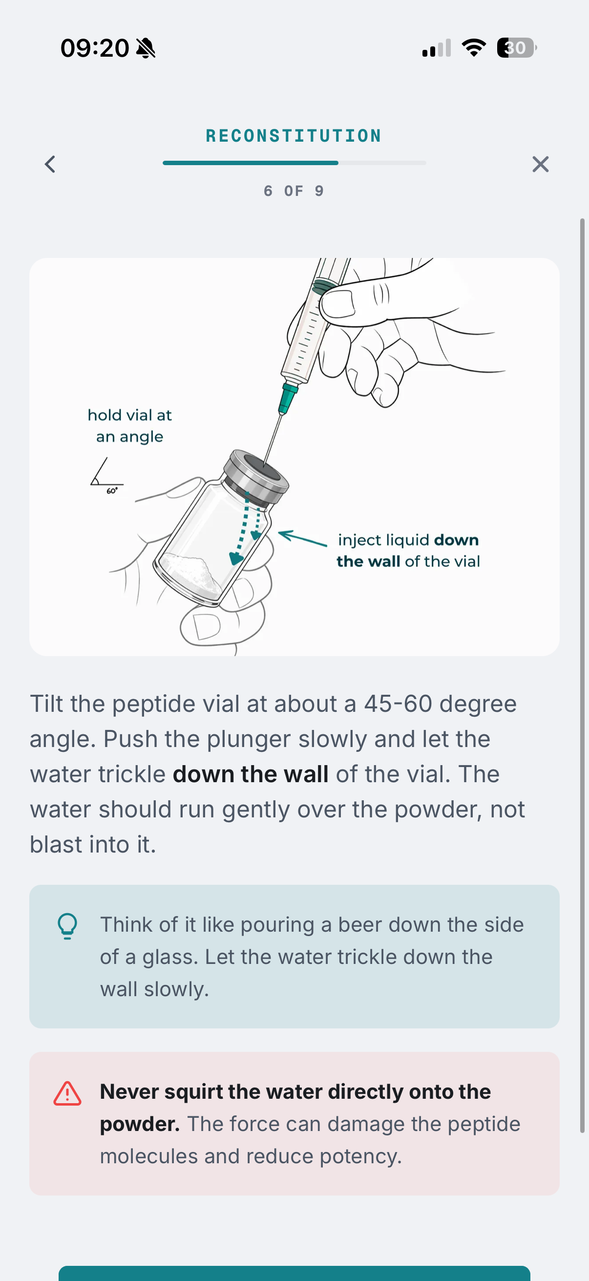 From sealed vial of powder to first dose in 10 minutes.